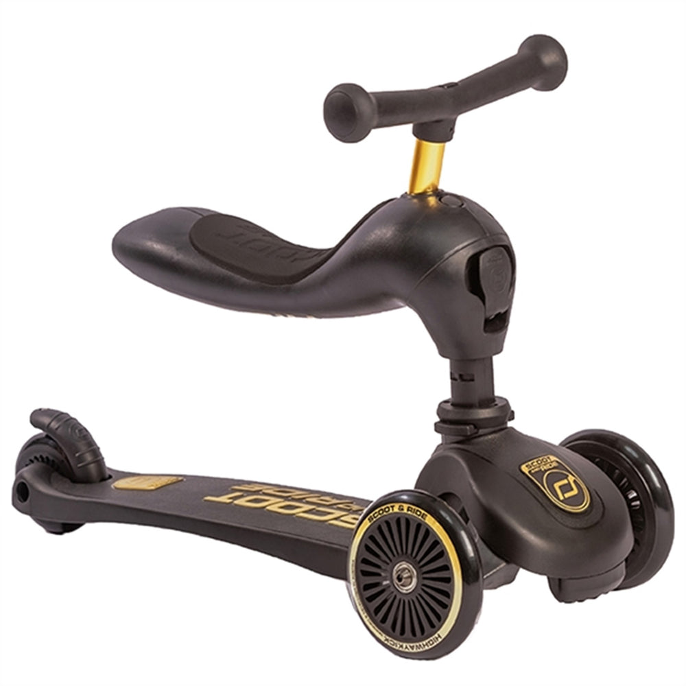 Highway Kick 1 Black/Gold - Scoot and Ride → Luksusbaby.dk