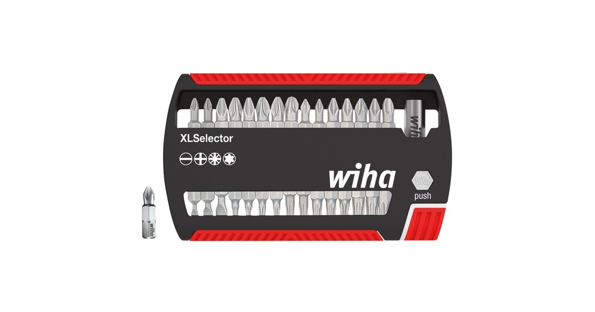 WihaBitset XLSelector Standard 25 mm  (Zwart/rood, 32-delig)