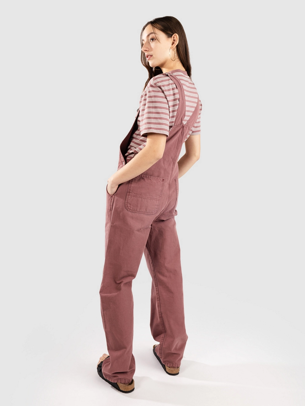 Carhartt WIP Bib Overall Straight Dungarees dusky pink/stone canvas