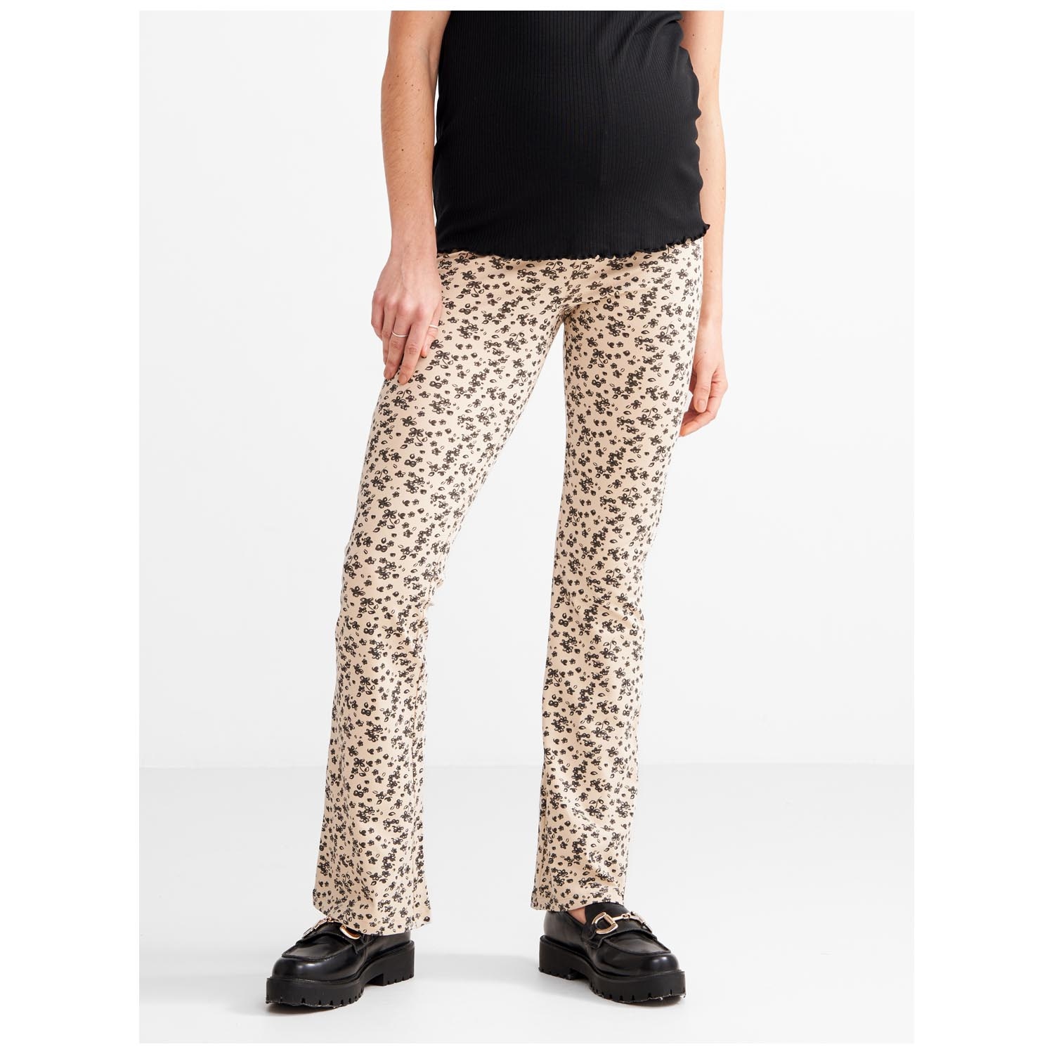 Prénatal zwangerschapsbroek lang bloemen beige