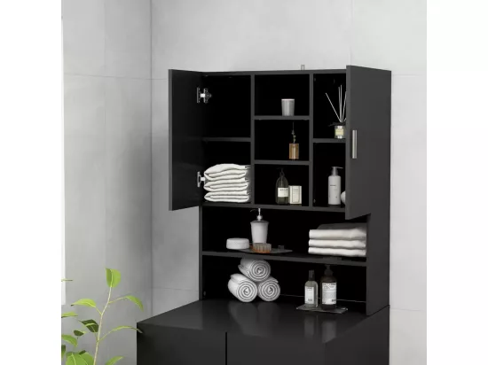 Meuble pour machine à laver Noir 70,5x25,5x90 cm
