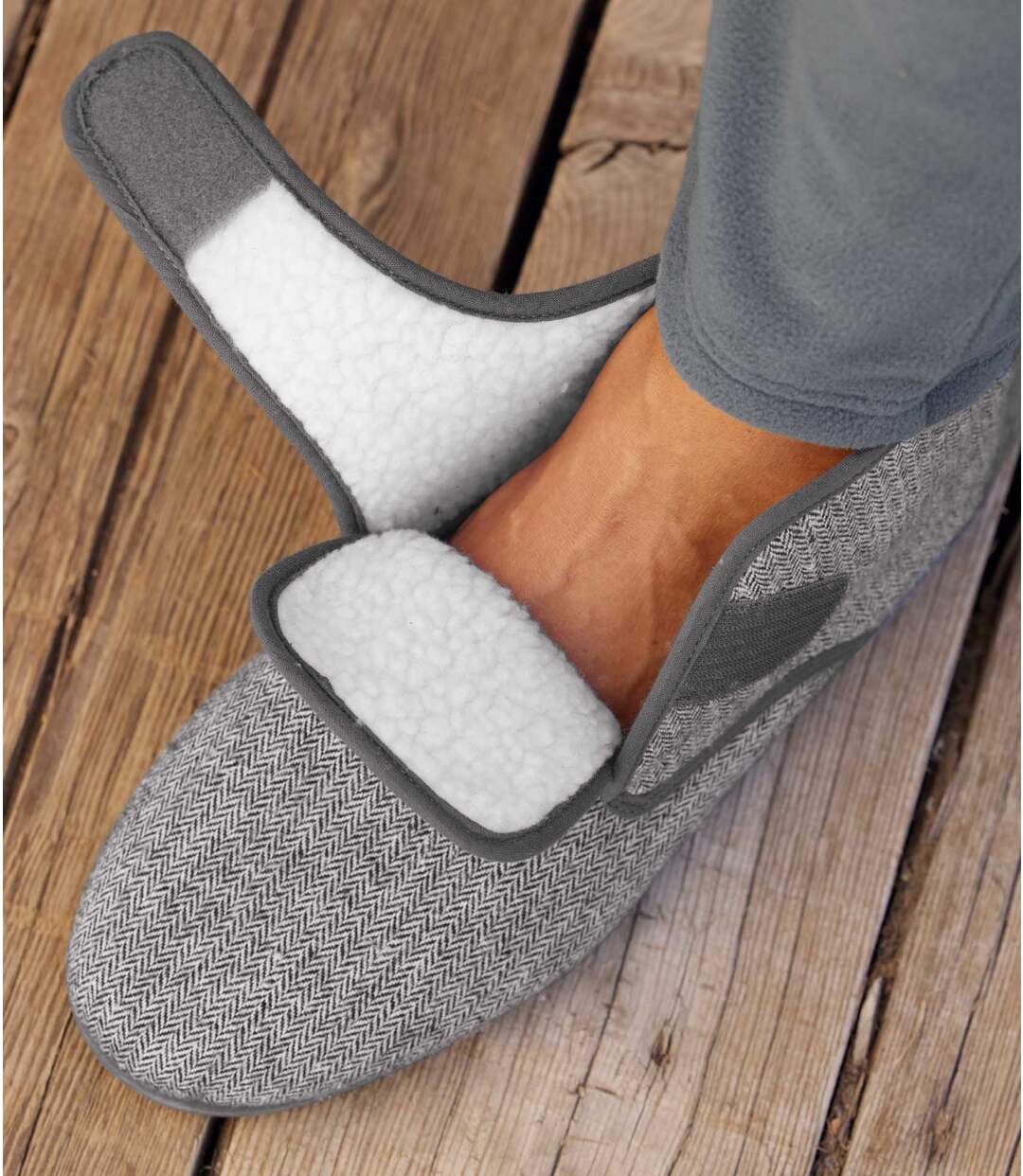 Chaussons Montants Scratchés Fourrés Sherpa