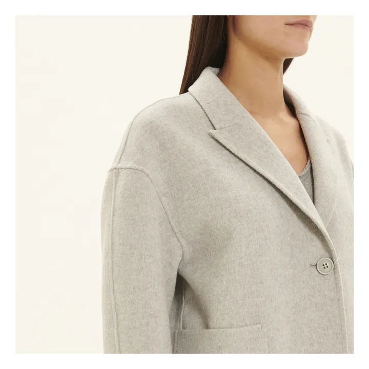 American Vintage Manteau Court Boule Dadoulove Laine | Gris chiné clair