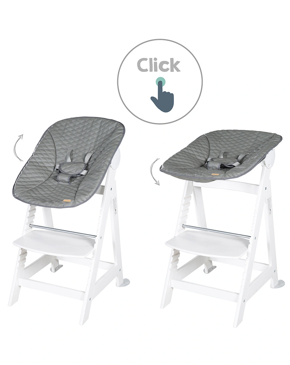 Treppenhochstuhl LUXE 2in1 weiß (Farbe: stone)