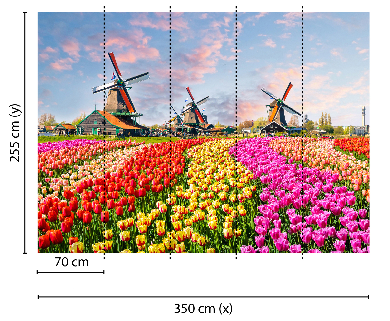 Fototapete DESIGNWALLS - bunt-braun - Blumenmeer - 2,55 Meter