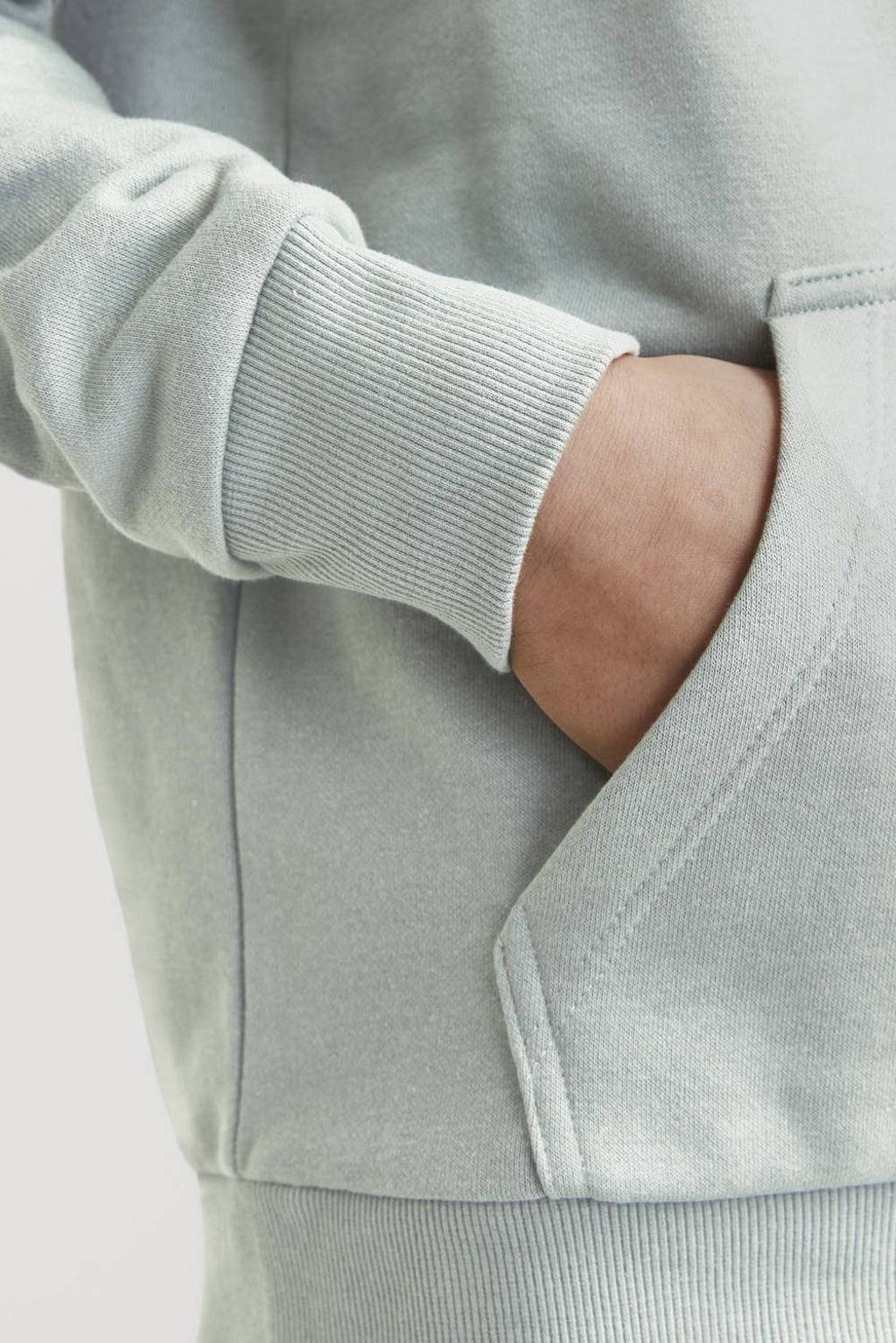 JACK & JONES hoodie JJECALEB VARSITY met logo zachtgroen