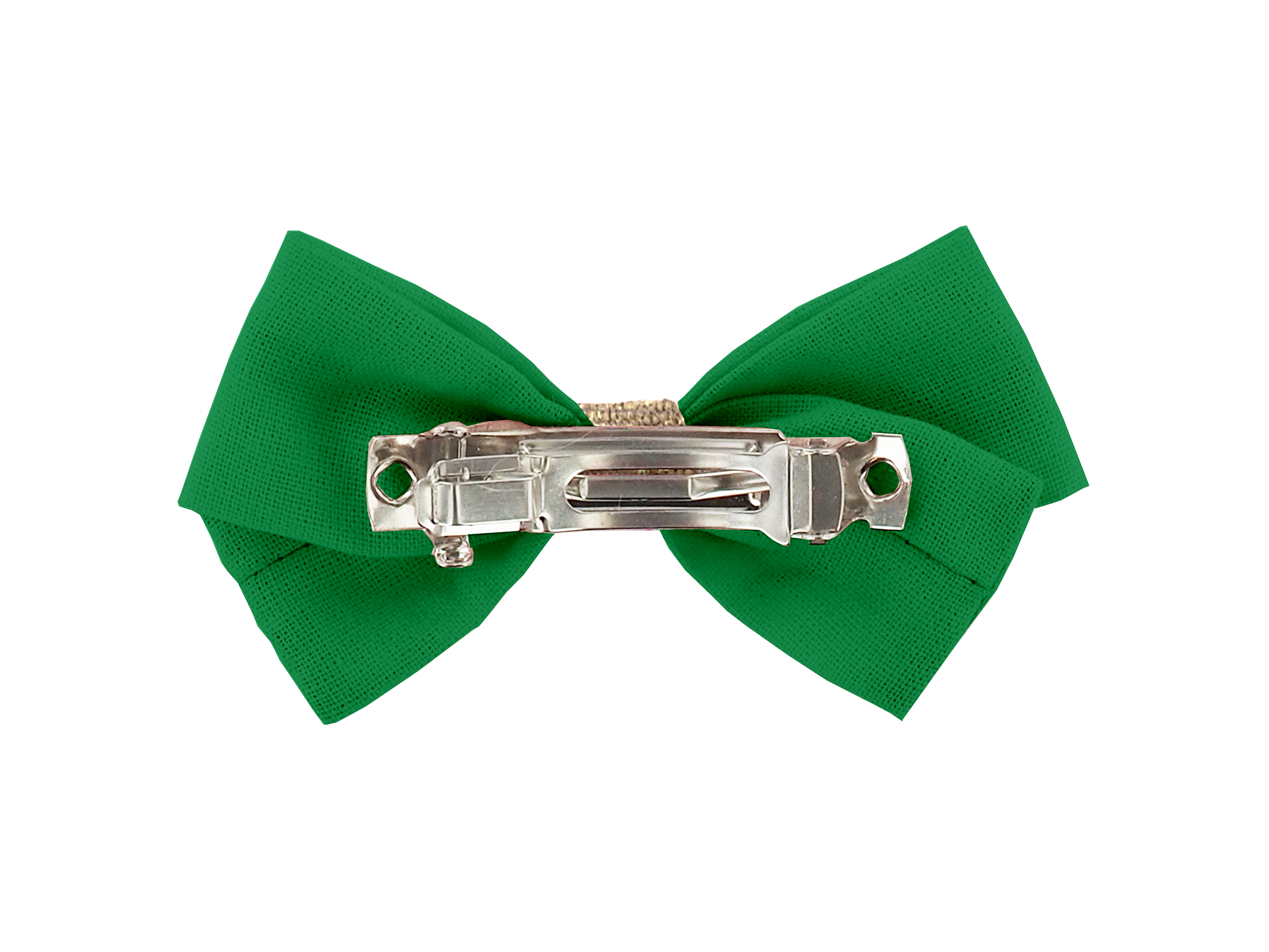 Petite Barrette Double Noeud Croisé Vert Vif