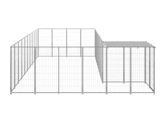 Chenil extérieur cage enclos argenté 330 x 550 x 110 cm 02_0000238