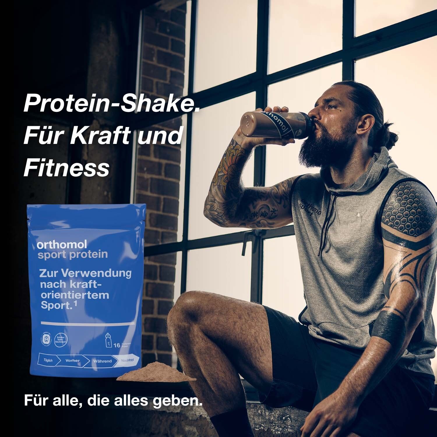 Orthomol Sport protein - Regeneration nach dem Kraftsport - Eiweißpulver mit Kreatin und BCAA - Schokoladen-Geschmack - Pulver