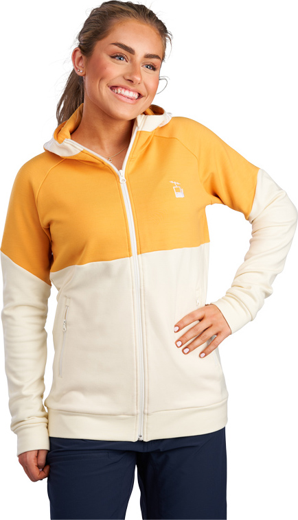 HyggeWool Zip Hoodie Dame 16/Hvit/Gul
