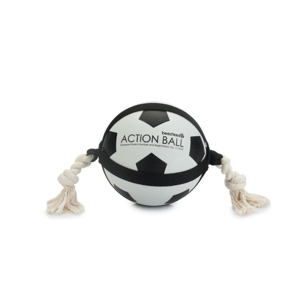 Beeztees Action Voetbal Met TouwBlauw19 cm