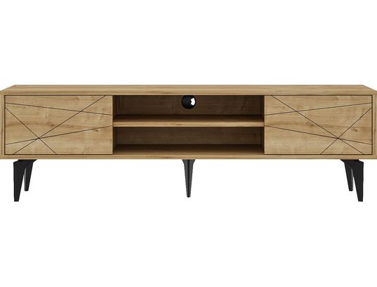CONCEPT1 - Meuble TV Brendon chene saphir 160 x 29,6 x h48,2 cm
