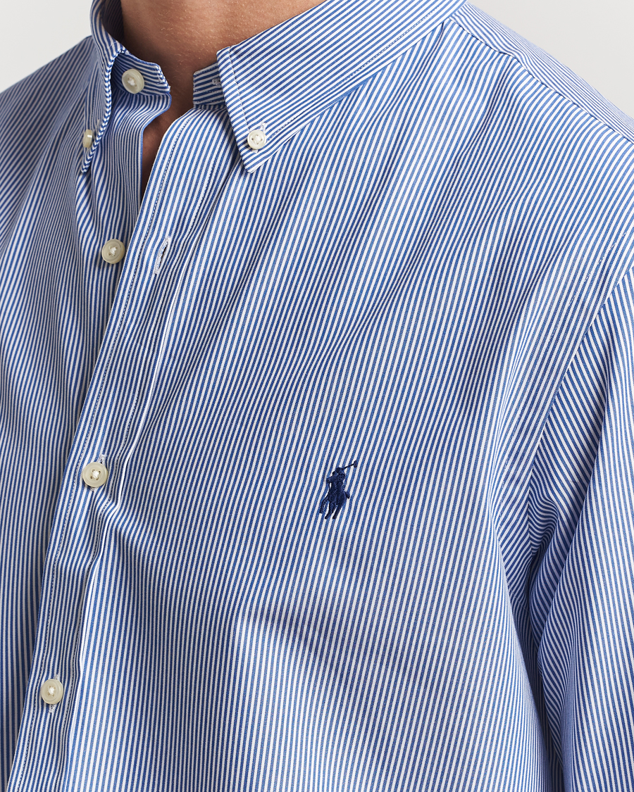 Polo Ralph Lauren Slim Fit Poplin Shirt Blue/White Hairline Stripe