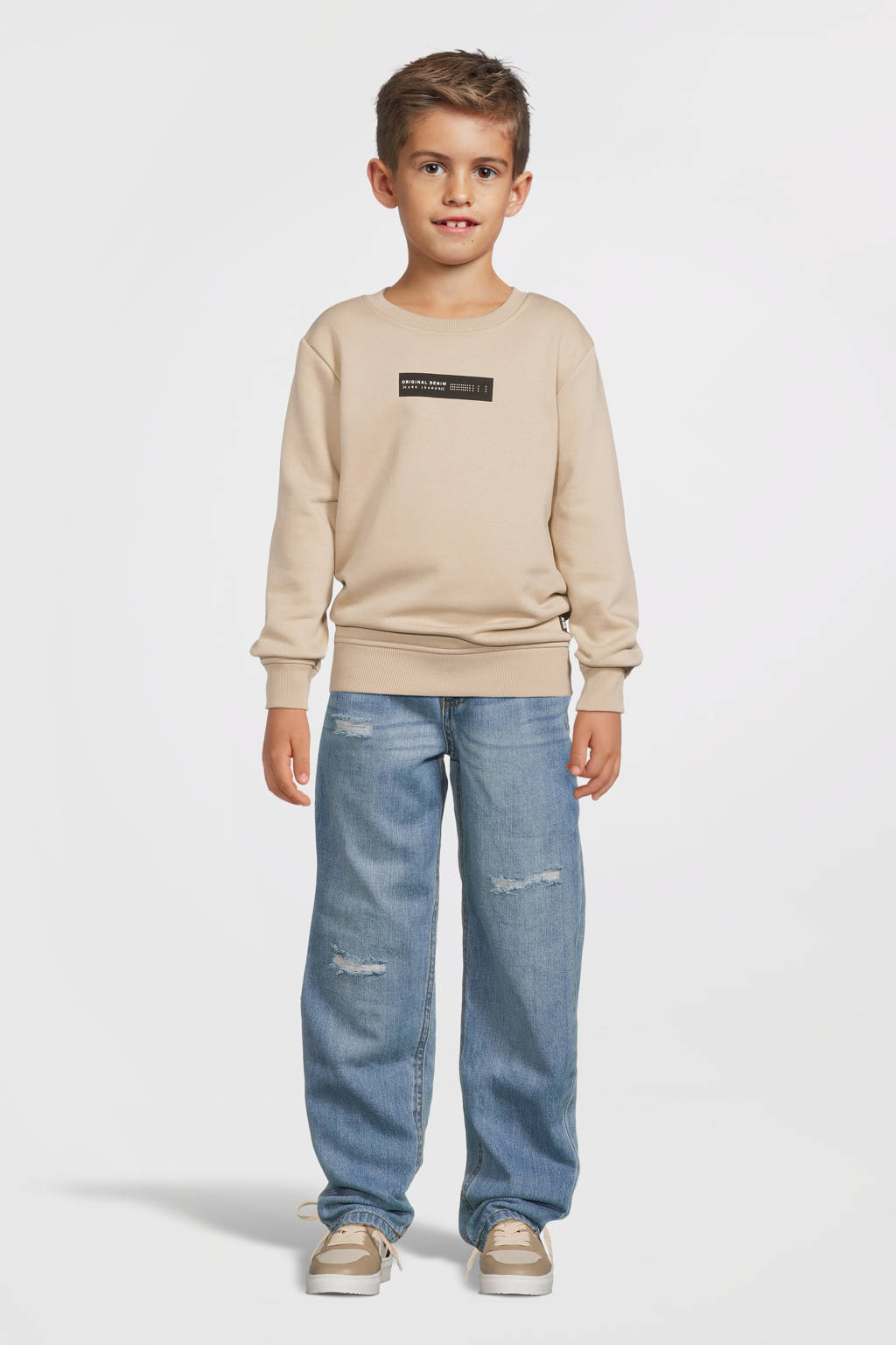 Cars sweater REVY met printopdruk lichtzand