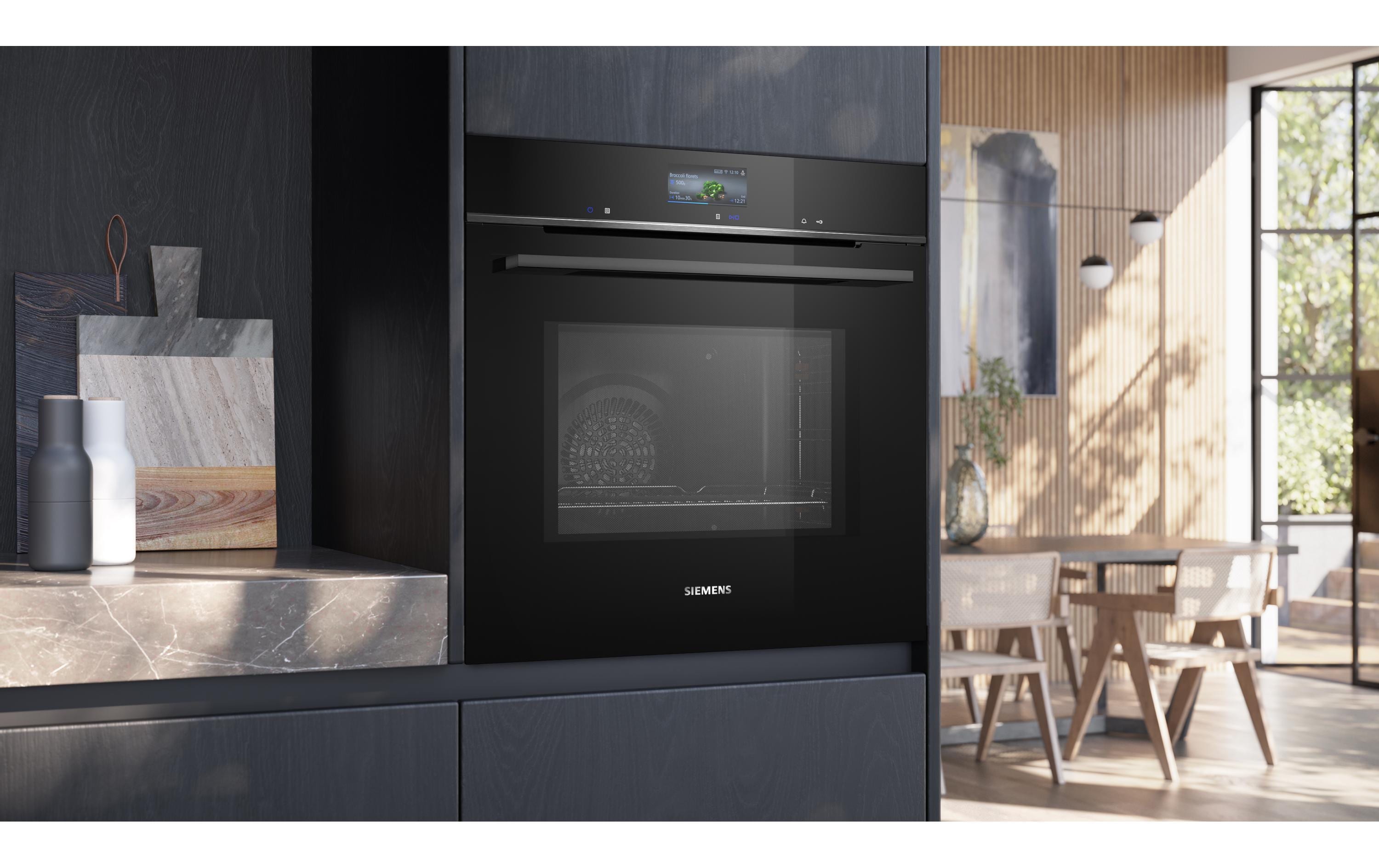 Einbaubackofen mit Mikrowelle iQ700 HM776G1B1C Schwarz<br>Einbau-Kompaktbackofen