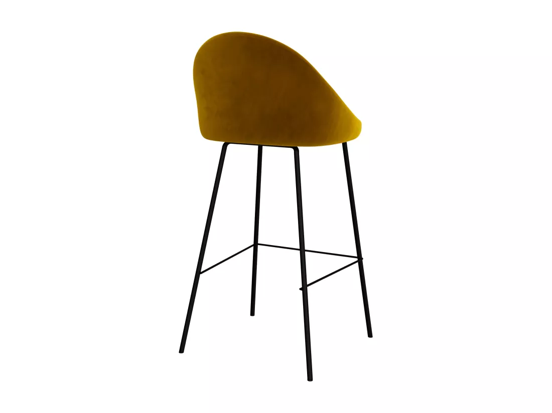 Lot de 2 chaises de bar en velours jaune 75 cm - Misty