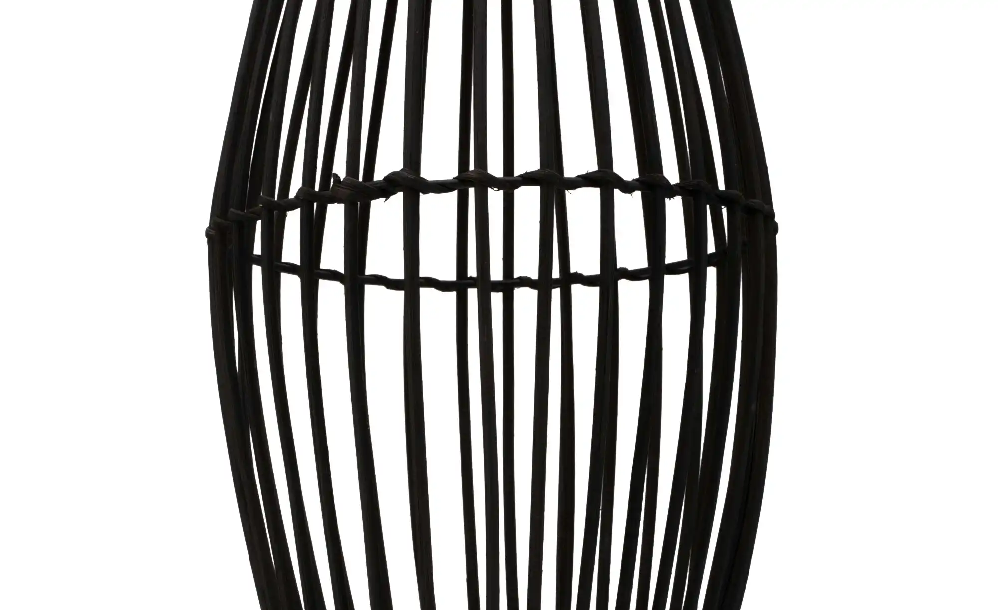 Pendelleuchte, 1-flammig, Rattan/schwarz