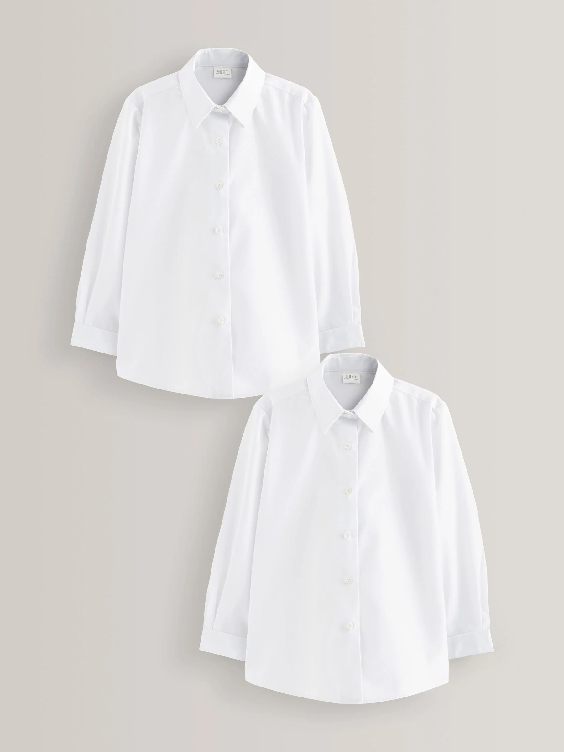 Wit - Verpakking van 2 formele schoolhemden met lange mouwen (3-18jr)