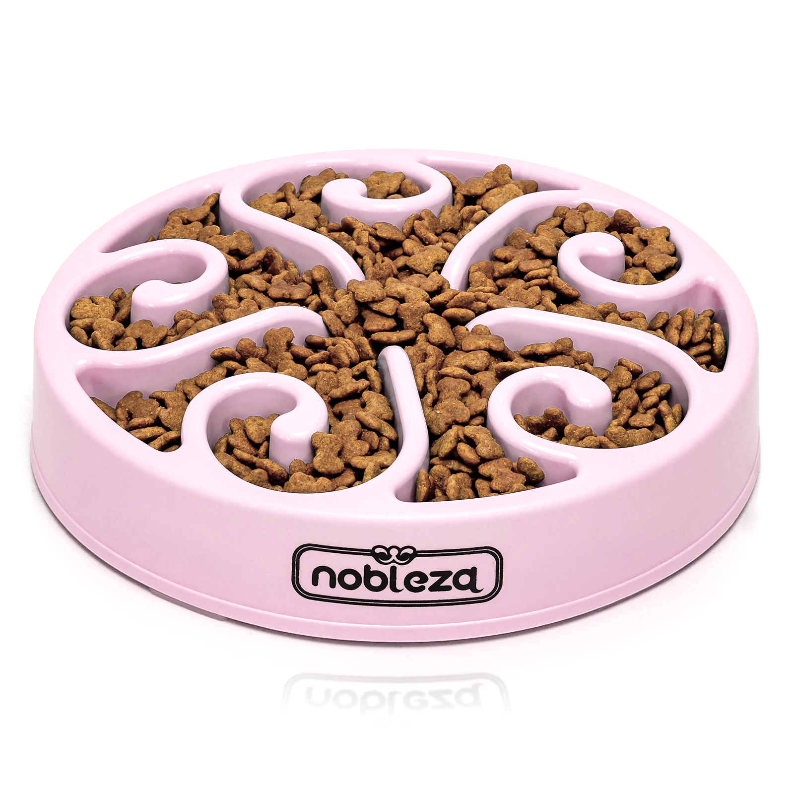 Comedouro para cães Nobleza Anti-Engolição, Tigela antiderrapante para cães, Comedouro anti-engasgo, Durável e atóxico, Previne engasgamento, Comedouro para cães de porte grande e médio, φ20,4*H4,7cm, Rosa