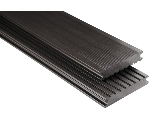 Konsta WPC terrasplank Masivo massief profiel glad 26x145 mm (per meter vanaf 1,00 m tot max. 6,00 m) grijsbruin
