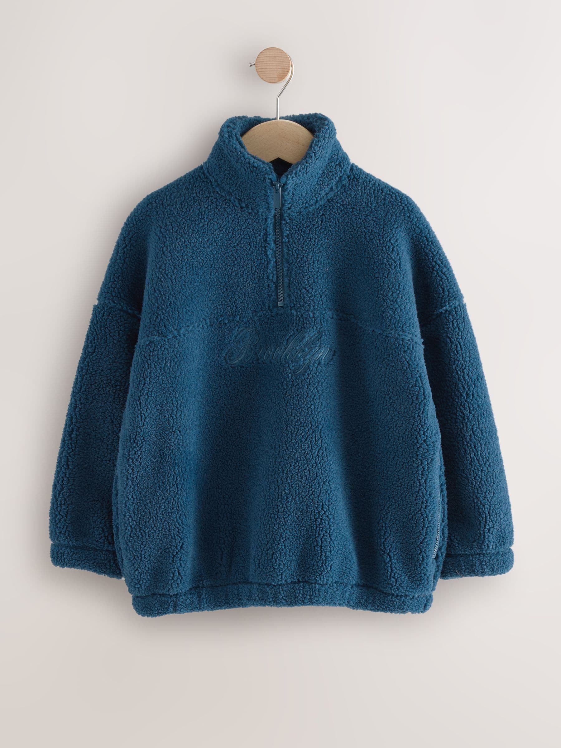 Normaal blauw - Fleece met trechterkraag (3-16jr)