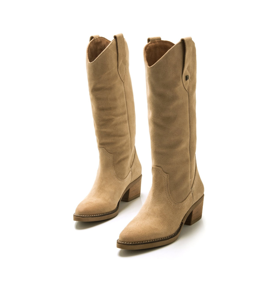 Botas Mustang Teo em couro bege