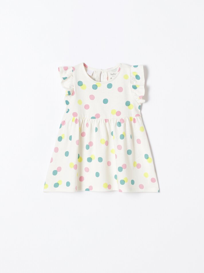 Conjunto com 2 vestidos com babados - Rosa Fluorescente