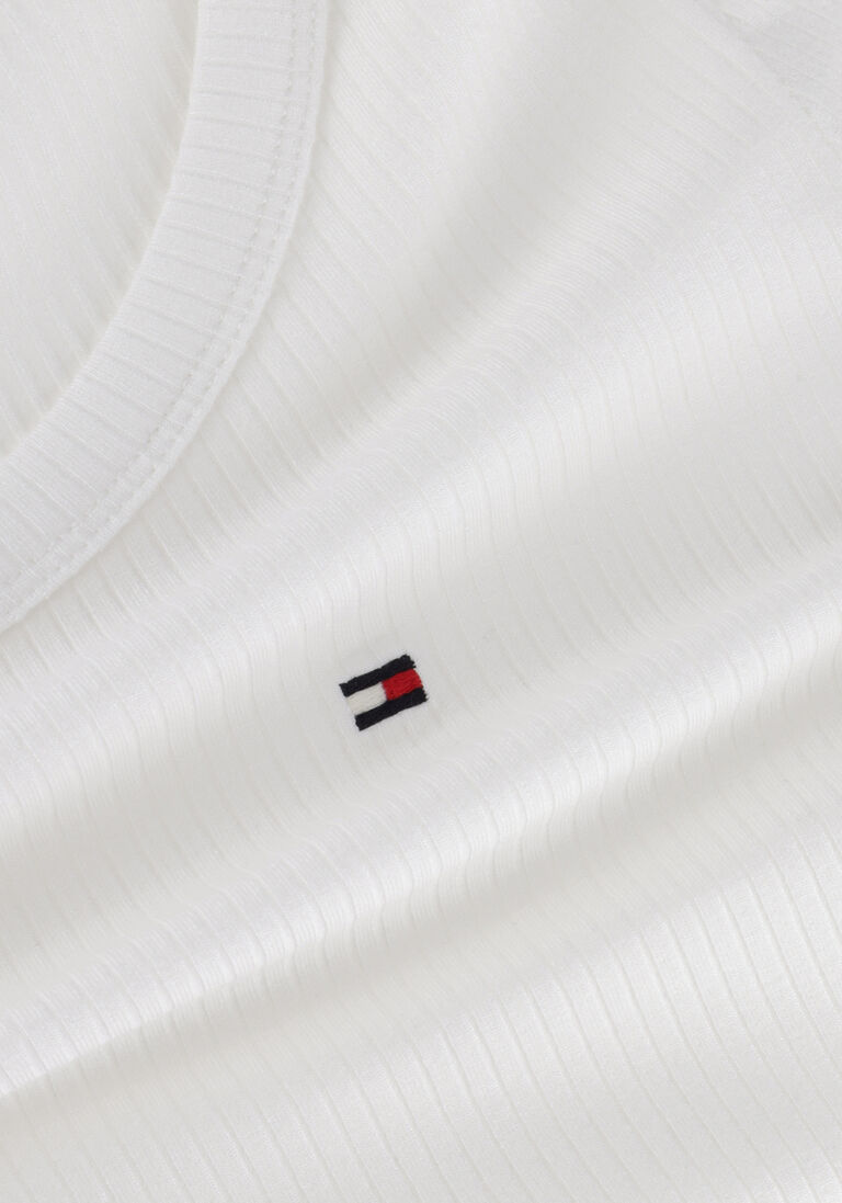 TOMMY HILFIGER ecru tommy hilfiger top slim 5x2 rib o-nk ls