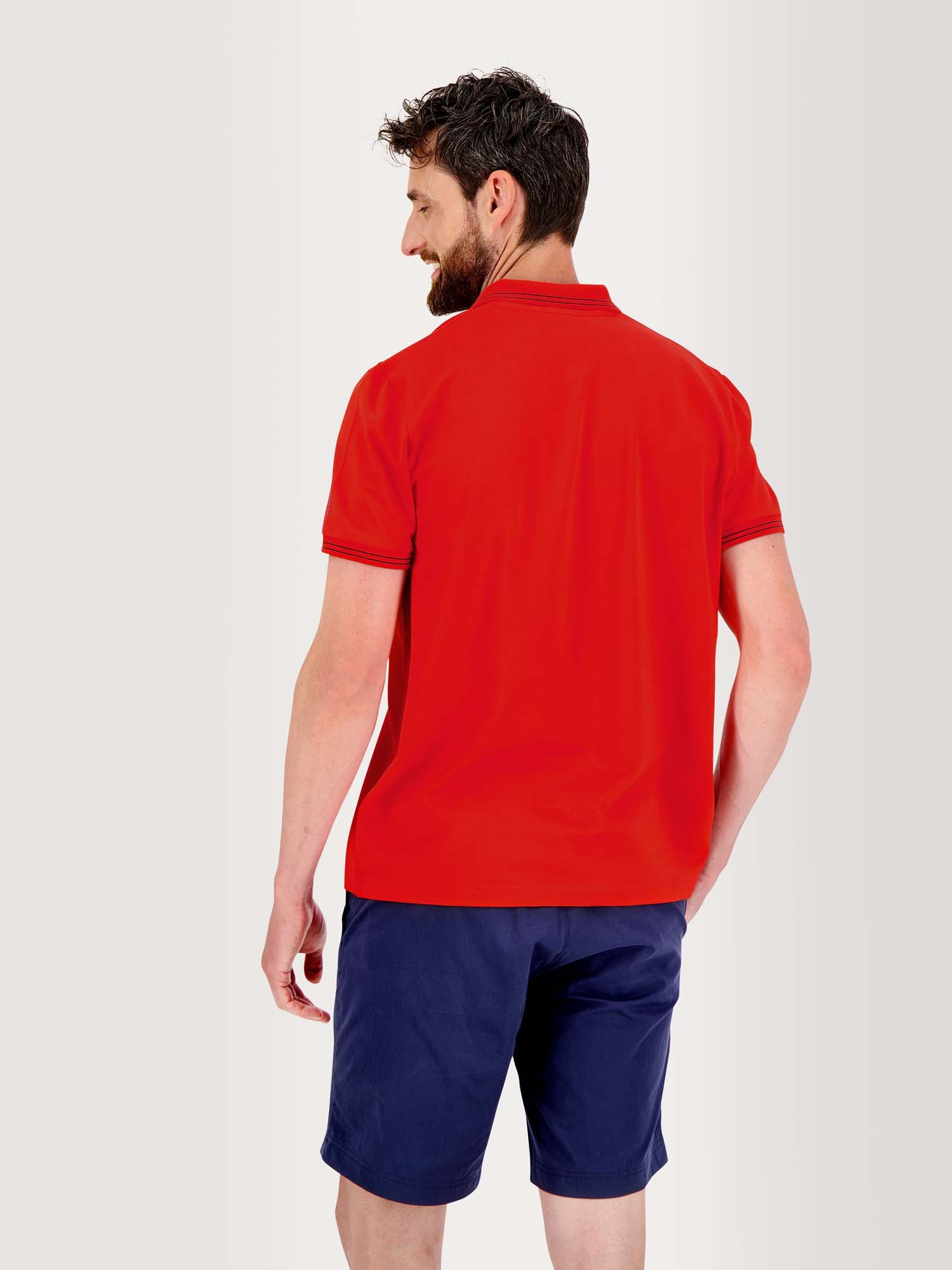 Polo Homme Séchage Rapide Stretch Rouge