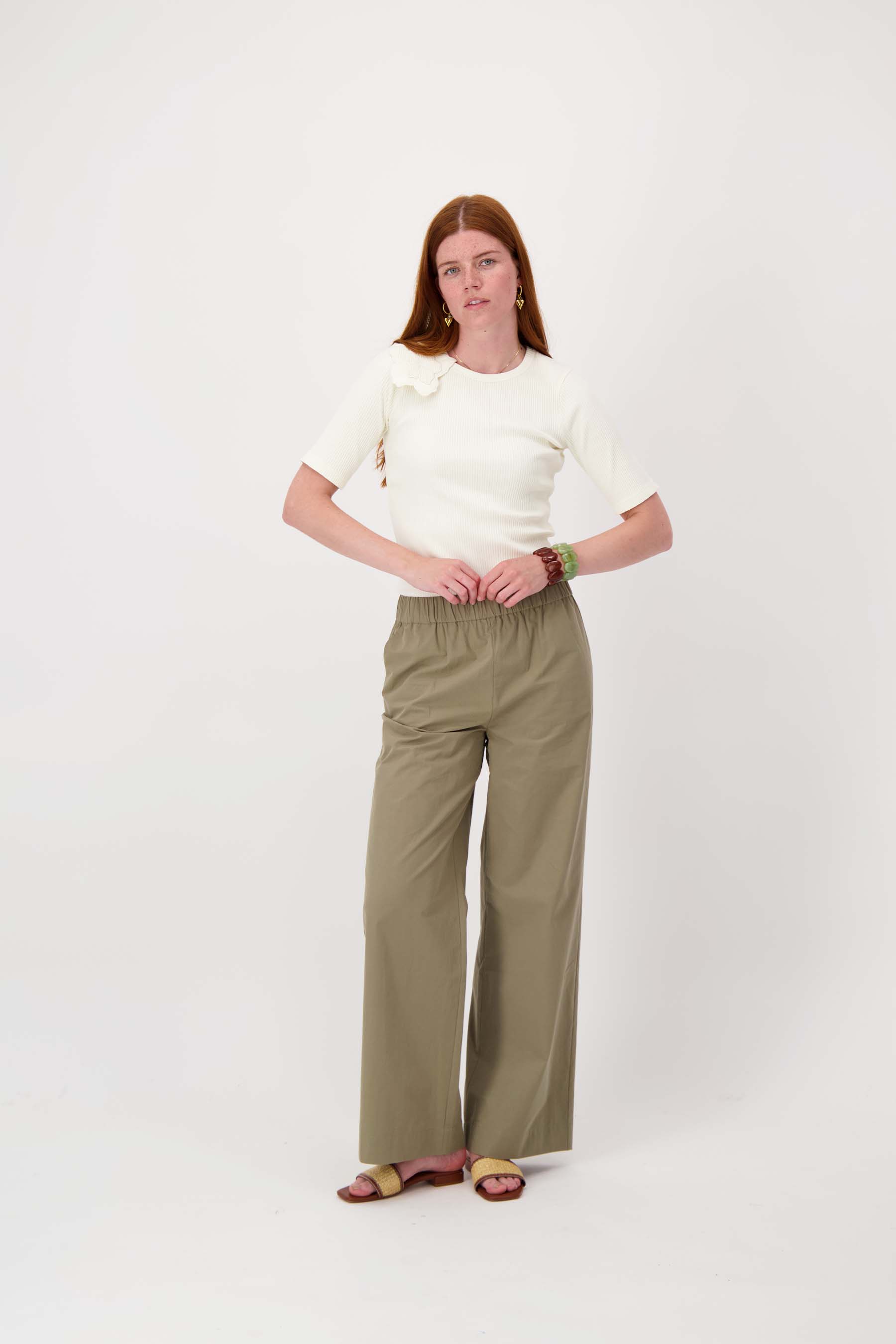 poplin broek wijd model