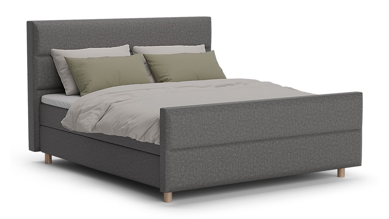 Boxspring Mica - Linen touch dark grey