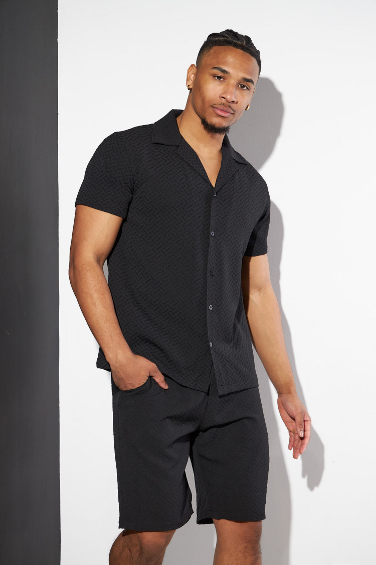Ensemble 2 pièces chemise + short noir