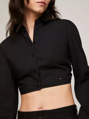 Camisa cropped com costas abertas