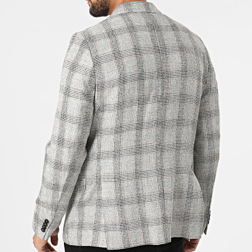 Veste Blazer A Carreaux 11587 Gris Chiné
