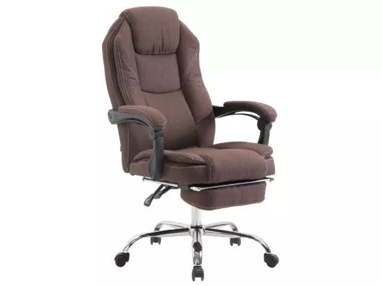 Chaise de bureau - Tissu & Métal chromé - Marron - Castle