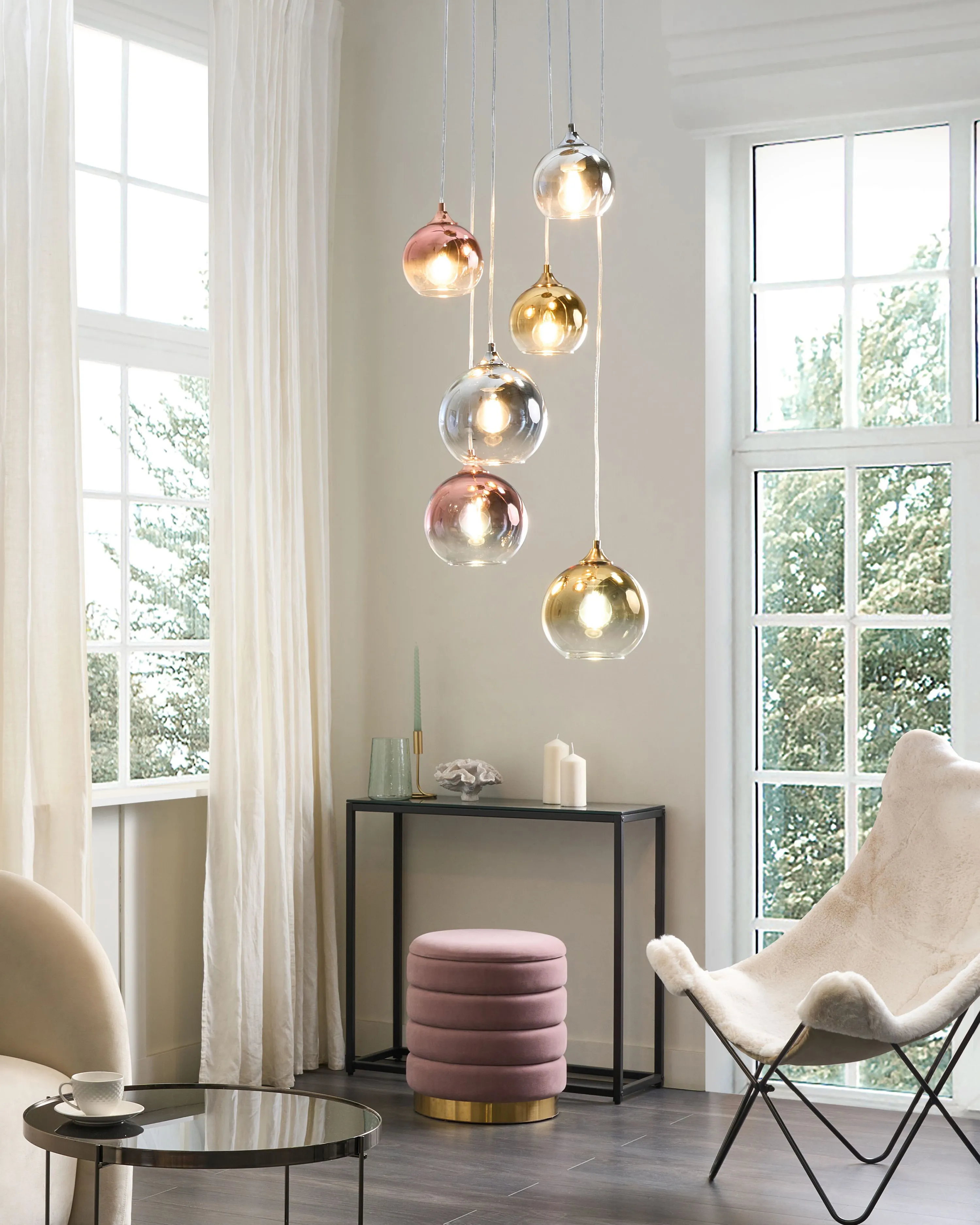 Hanglamp TOOMA Glas Messing