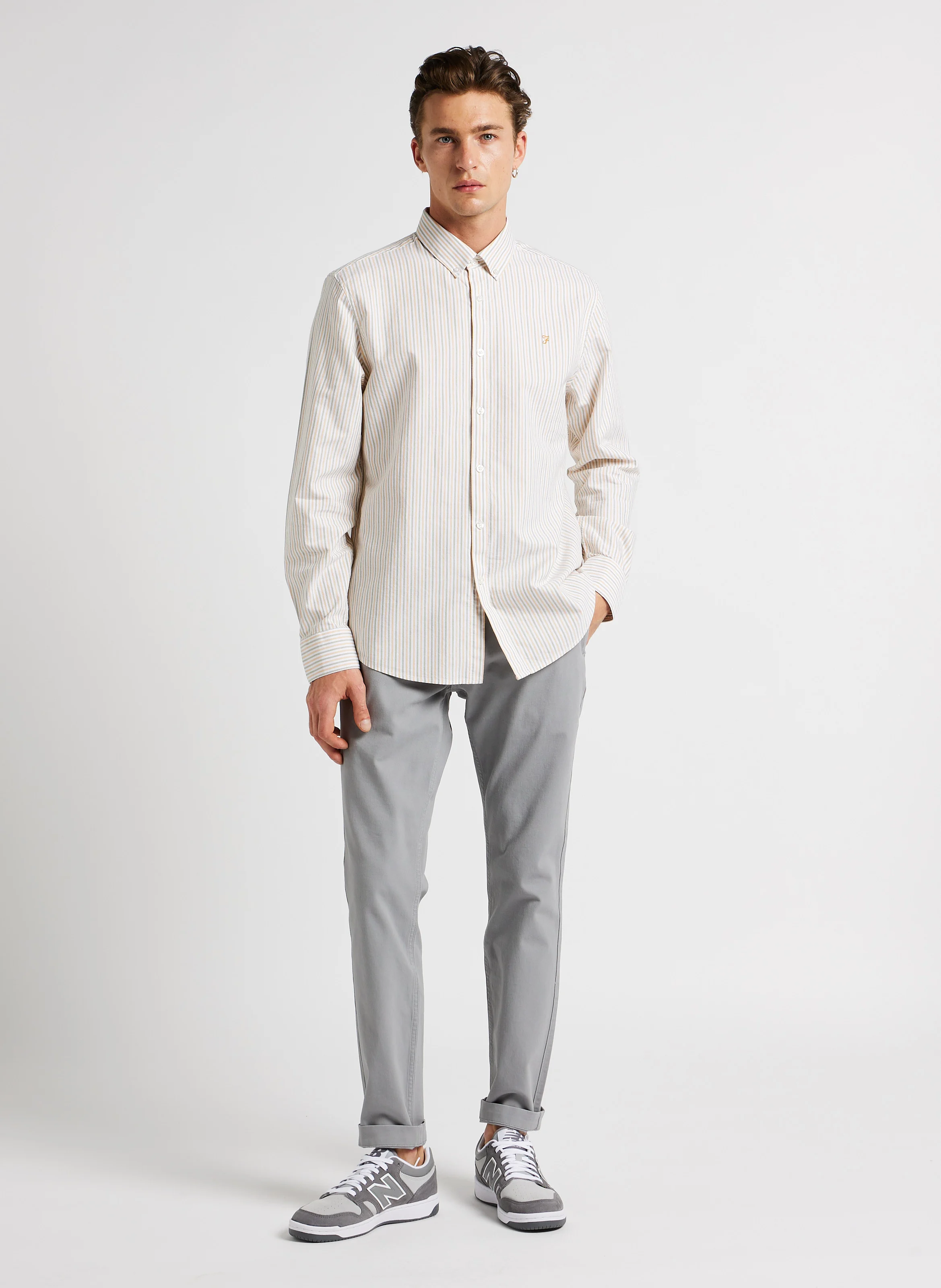 Pantalon skinny en coton mélangé | Gris