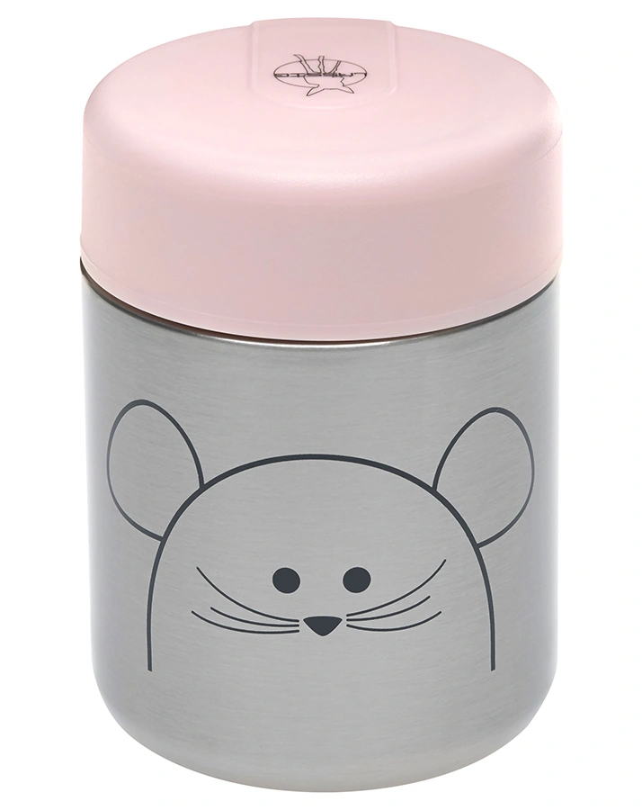 Thermobehälter LITTLE CHUMS MOUSE in silber/rosa