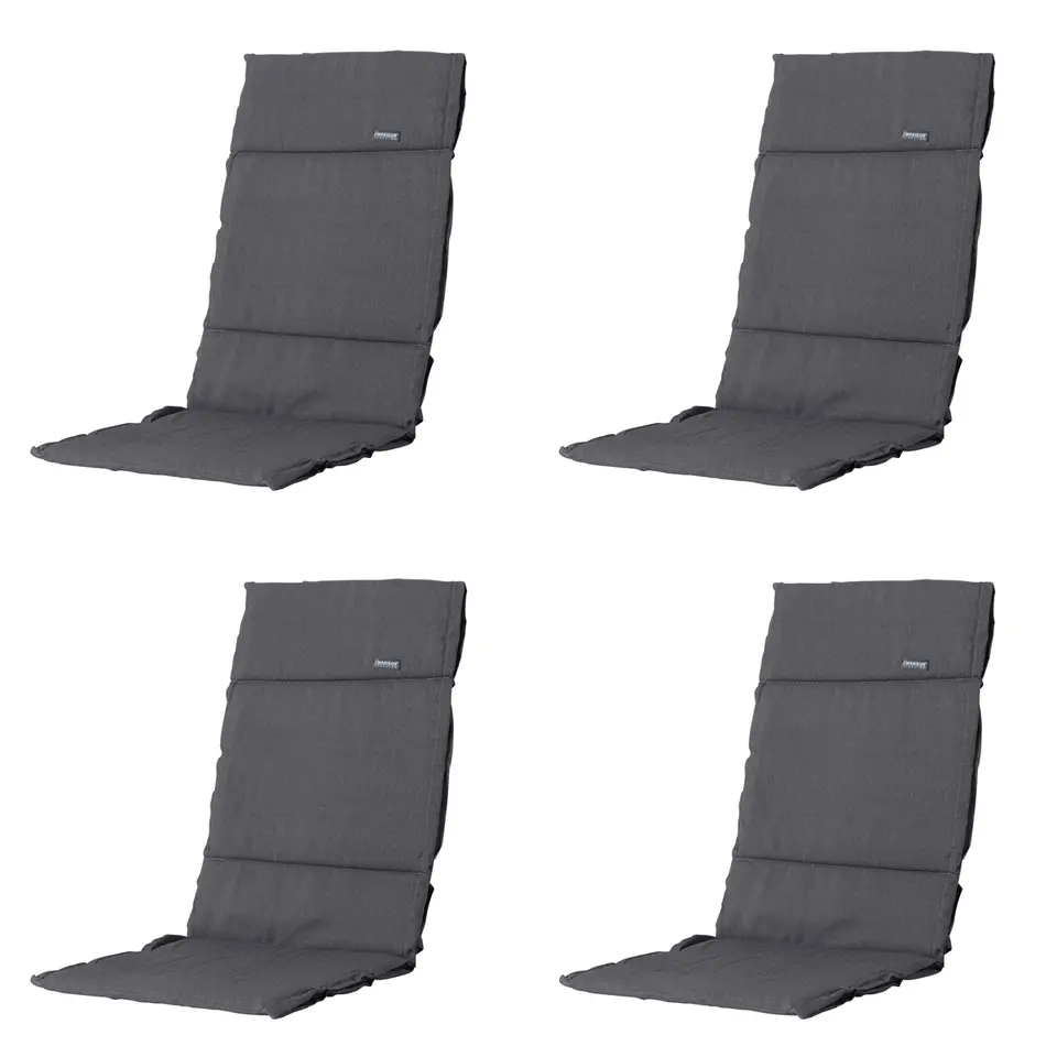 Madison - Tuinkussen Fiber Deluxe Panama grey - Ca. 125x50 cm - Set van 4