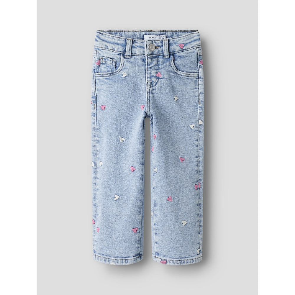 Køb Name It Light Blue Bleached Denim Nmfrose Wide Emb Jeans 2633-Fr Noos