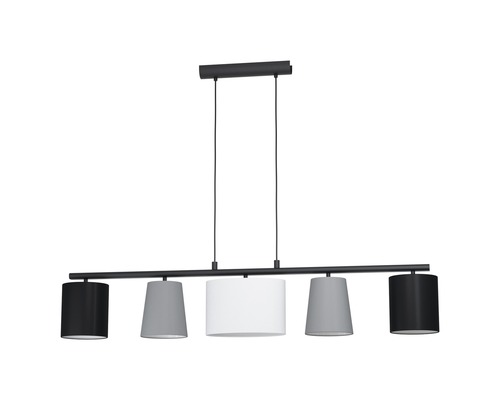 Hanglamp, 5-lichts, HxL 110x120 cm, zwart/grijs/wit