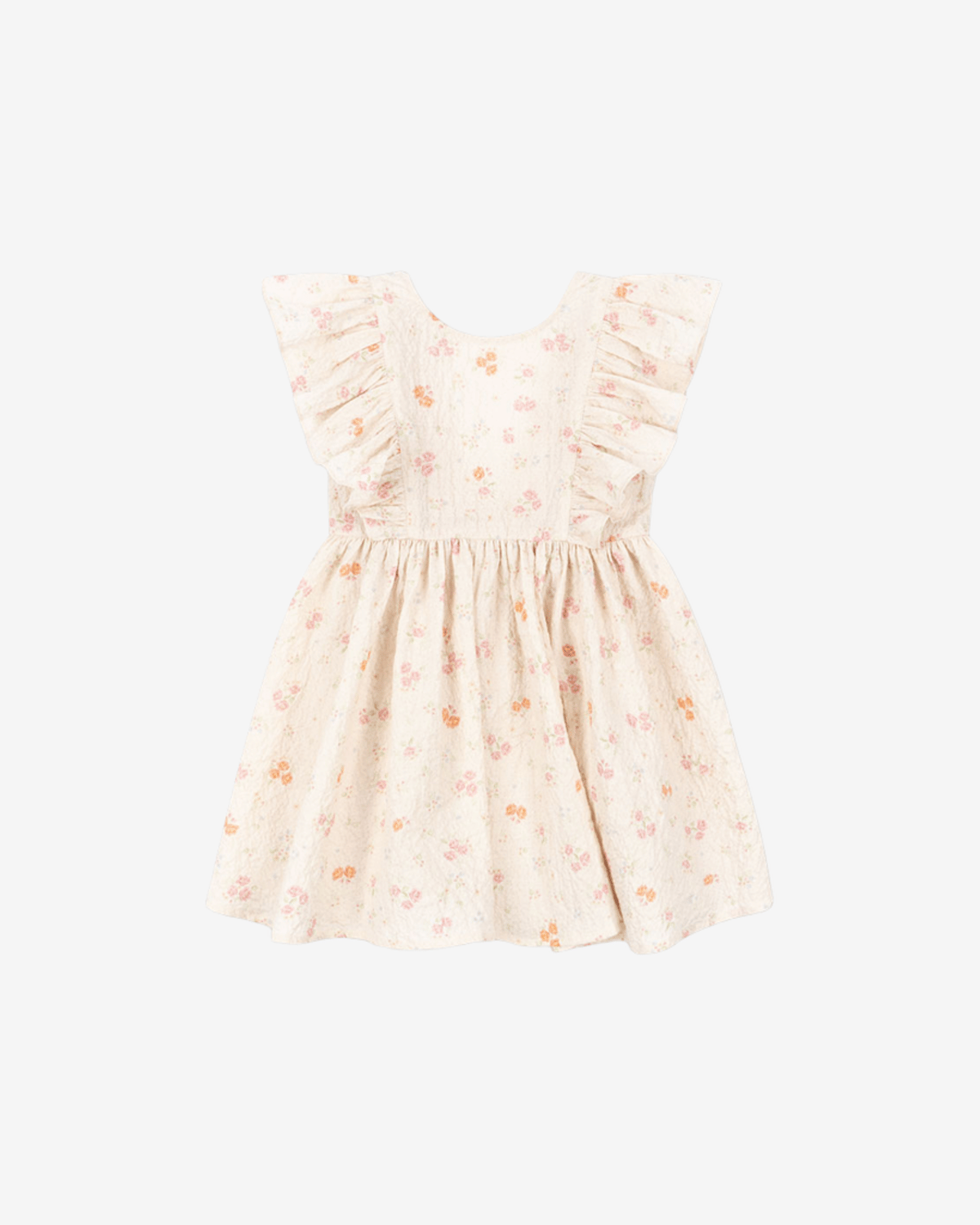 Kjole Barn M/ Volanger – Øko Bomull, Vevd Seersucker-Kvalitet | Elin Frill Dress