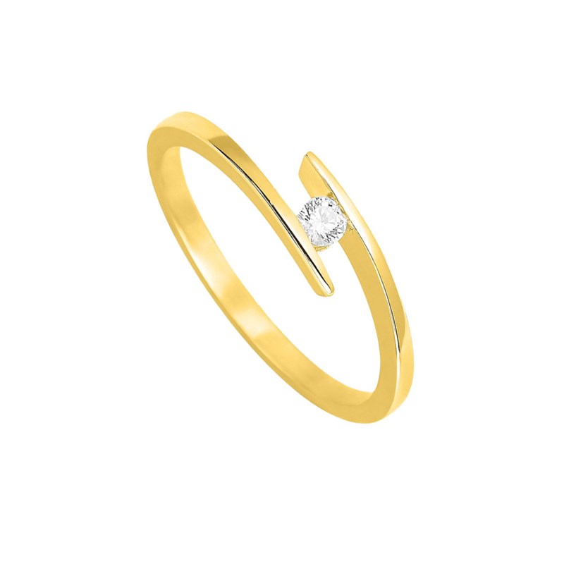 Bague Femme - Or 18 Carats - Diamant 0,08 Carats