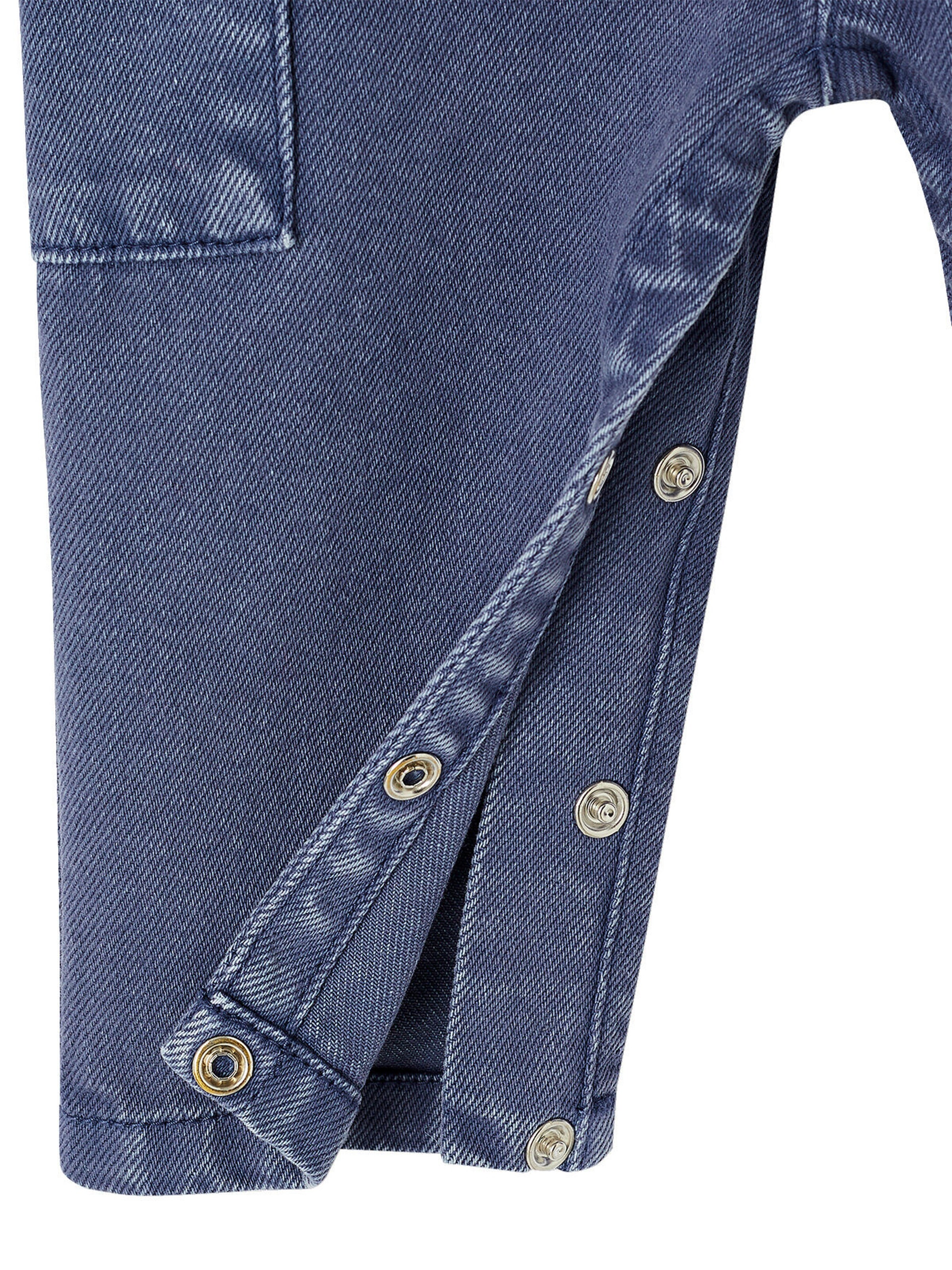 Vertbaudet Baby Latzhose mit Druckknöpfen indigo-blau