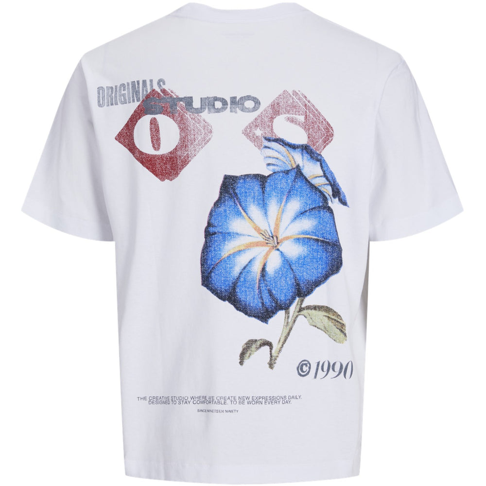 Køb Jack & Jones Junior Bright White Retiro Back T-Shirt Crew Neck