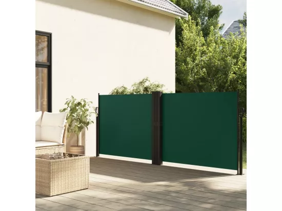 Auvent latéral rétractable vert foncé 120x600 cm