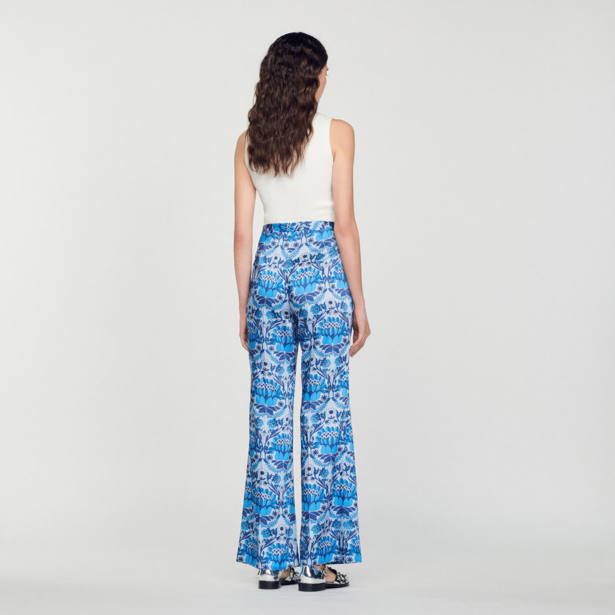 Pantalon fluide imprime foulard
