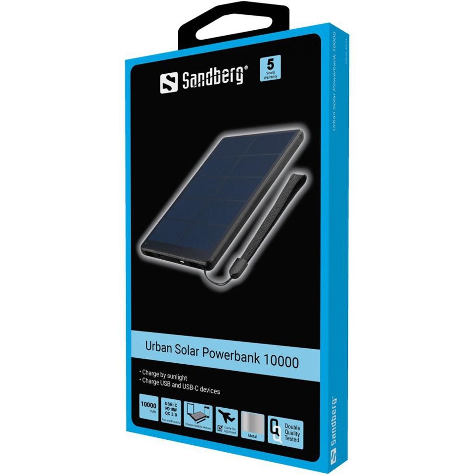 Sandberg - Urban Solar Powerbank 10.000 mAh