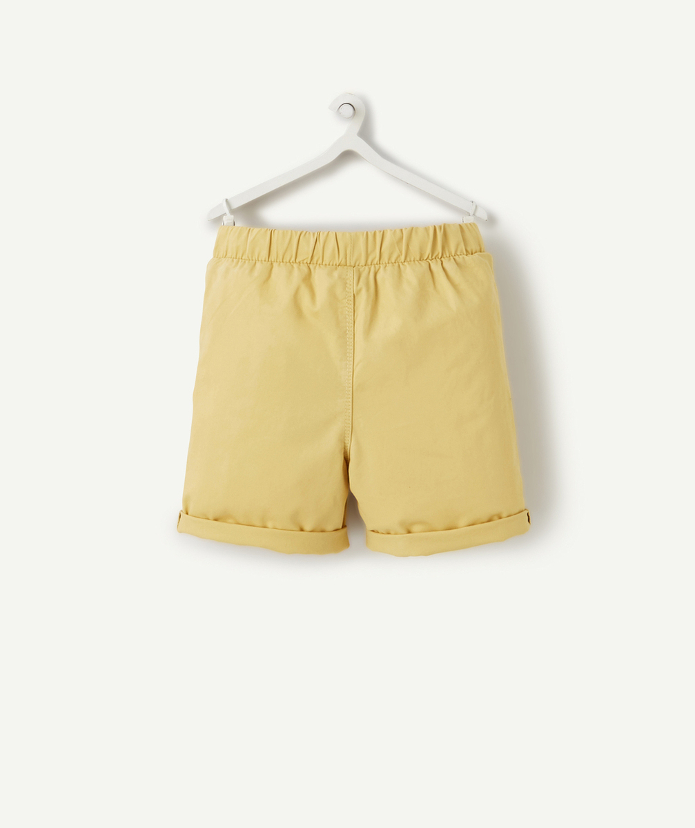 BERMUDA DROIT BÉBÉ GARÇON JAUNE EN COTON