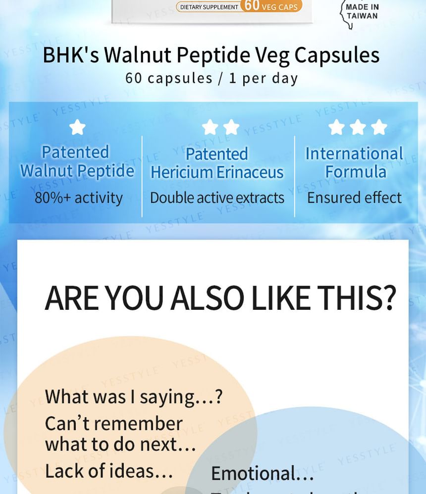 BHK's - Walnoot Peptide Veg Capsule
